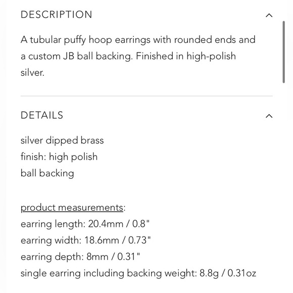 Jenny Bird Tome Hoops Medium Silver NWT - Picture 4 of 8